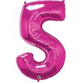 Anagram 44 in. Number 5 Magenta Shape Air Fill Foil Balloon 87833